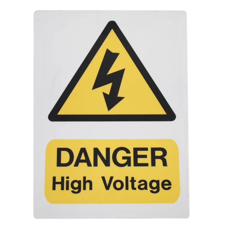 Sealey High Voltage Warning Sign 200mm (8") x 300mm (12")